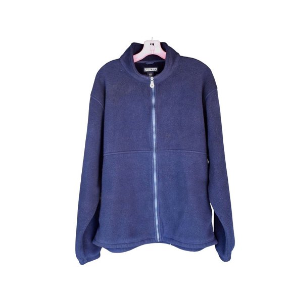 Lands End Other - Men's Lands End Navy Blue Zip up Fleece Jacket L